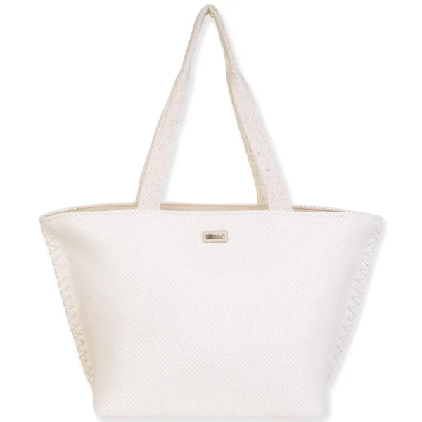 White, Poly Shoulder Tote | CE6667 A