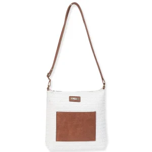 White, Poly Straw Crossbody | CE6633 B