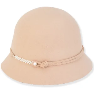 Willow | Women's Wool Felt Cloche Faux Pearl Accent | AD1559