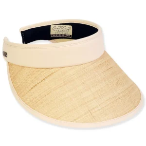Women's Beige, Raffia /Polyester Visor, Brim 4.5" | Sun N Sand | HH3378 A