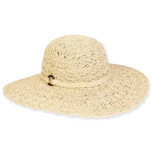 Women's Beige, Paper Crochet Floppy, Brim 4" | Sun N Sand | HH3369