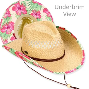 Women's Beige, Paper Straw Western, Brim 3.5" | Sun N Sand | HH3302 B