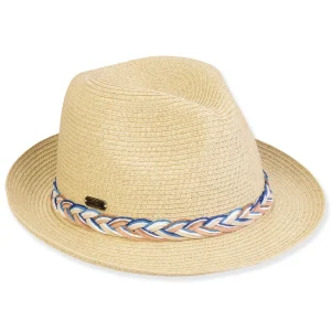 Women's Beige, Paperbraid Fedora, Brim 2" | Sun N Sand | HH3276 A