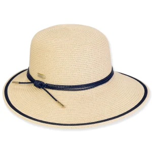 Women's Beige, Paperbraid Tapered, Brim 3.5"-2" | Sun N Sand | HH3233 B