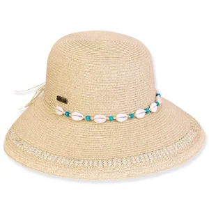 Women's Beige, Paperbraid Backless, Brim 4" | Sun N Sand | HH3239