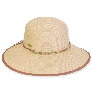 Women's Beige, Paperbraid Backless, Brim 4" | Sun N Sand | HH3237 B