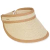Women's Beige, Paperbraid (with Lurex) Metallic Visor, Brim 4.5" | Sun N Sand | HH3313 A