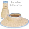 Women's Beige, Paperbraid Visor, Brim 4" | Sun N Sand | HH3329 A