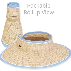 Women's Beige, Paperbraid Visor, Brim 4" | Sun N Sand | HH3329 A