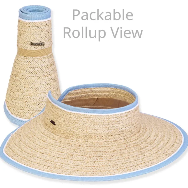 Women's Beige, Paperbraid Visor, Brim 4" | Sun N Sand | HH3329 A