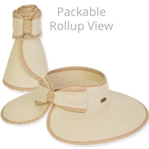 Women's Beige, Paperbraid Visor, Brim 4.5" | Sun N Sand | HH3327 A