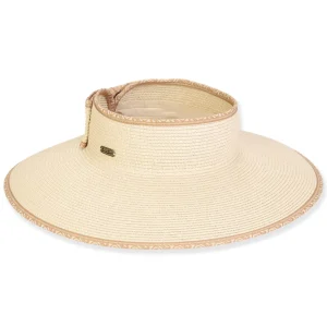 Women's Beige, Paperbraid Visor, Brim 4.5" | Sun N Sand | HH3327 A