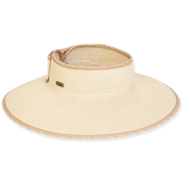 Women's Beige, Paperbraid Visor, Brim 4.5" | Sun N Sand | HH3327 A