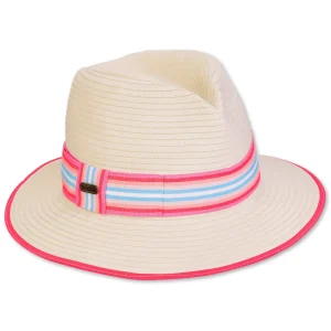 Women's Beige, Ribbon (Polyester) Fedora, Brim 2.5" | Sun N Sand | HH3355 B