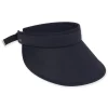 Women's Black, 87% Chinlon/13% Spandex Visor, Brim 4.5" | Sun N Sand | HH3155 F