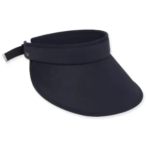 Women's Black, 87% Chinlon/13% Spandex Visor, Brim 4.5" | Sun N Sand | HH3155 F