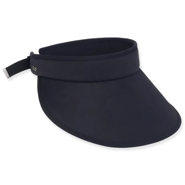 Women's Black, 87% Chinlon/13% Spandex Visor, Brim 4.5" | Sun N Sand | HH3155 F