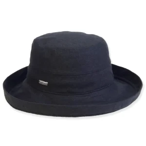 Women's Black, Linen Up Brim, Brim 2.5"+1" Up Turn | Sun N Sand | HH3411 E