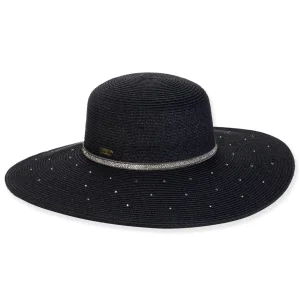 Women's Black, Paperbraid Floppy, Brim 4.5" | Sun N Sand | HH3201 B