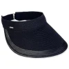 Women's Black, Paperbraid Visor, Brim 5" | Sun N Sand | HH3314 B