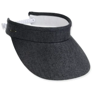 Women's Black, Polyester Visor, Brim 3.5" | Sun N Sand | HH3404 C