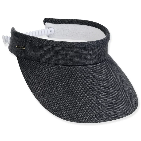 Women's Black, Polyester Visor, Brim 3.5" | Sun N Sand | HH3404 C