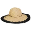 Women's Black, Raffia /Paper Straw Floppy, Brim 4.75" | Sun N Sand | HH3376 B
