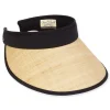 Women's Black, Raffia /Polyester Visor, Brim 4.5" | Sun N Sand | HH3378 B