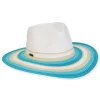 Women's Blue Multi, Paperbraid Safari, Brim 3.5" | Caribbean Joe | HCJ439 B