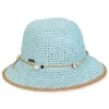 Women's Blue, Paper Crochet Bucket, Brim 3" | Sun N Sand | HH3370 B