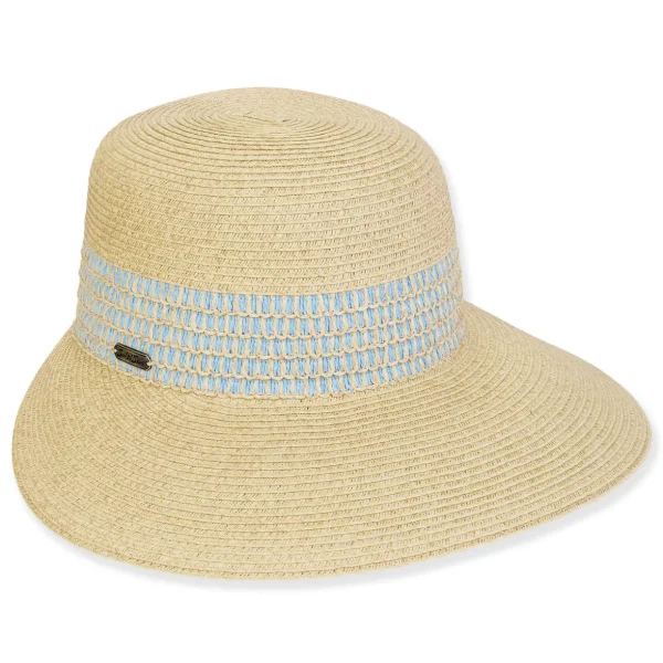 Women's Blue, Paperbraid Backless, Brim 4" | Sun N Sand | HH3242 B