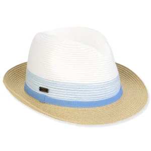 Women's Blue, Paperbraid Fedora, Brim 2" | Sun N Sand | HH3278 B