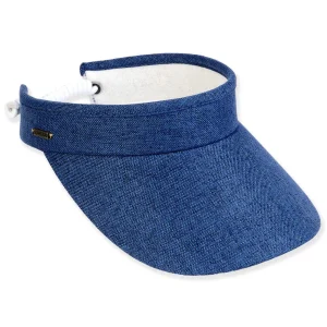 Women's Blue, Polyester Visor, Brim 3.5" | Sun N Sand | HH3404 D