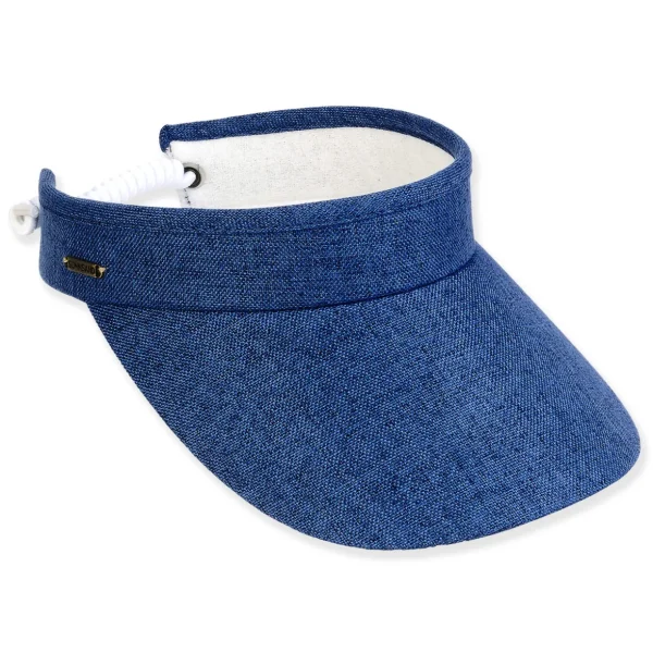 Women's Blue, Polyester Visor, Brim 3.5" | Sun N Sand | HH3404 D