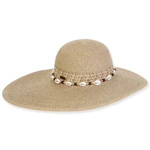 Women's Brown, Paperbraid Tapered XL Floppy, Brim 4.5"-7.5" | Sun N Sand | HH3305