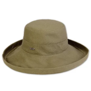 Women's Dark Green, Linen Up Brim, Brim 3.5"+1" Up Turn | Sun N Sand | HH3169 H