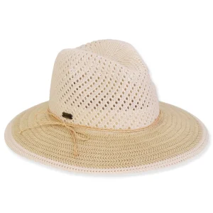 Women's Ecru, 50% Cotton/50% Poly Safari, Brim 3.25" | Sun N Sand | HH3333 A