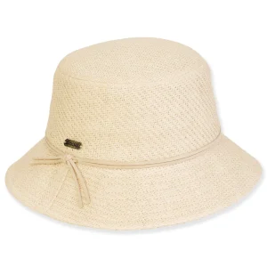 Women's Ecru, Paper Straw Bucket, Brim 2.75" | Sun N Sand | HH3375 A
