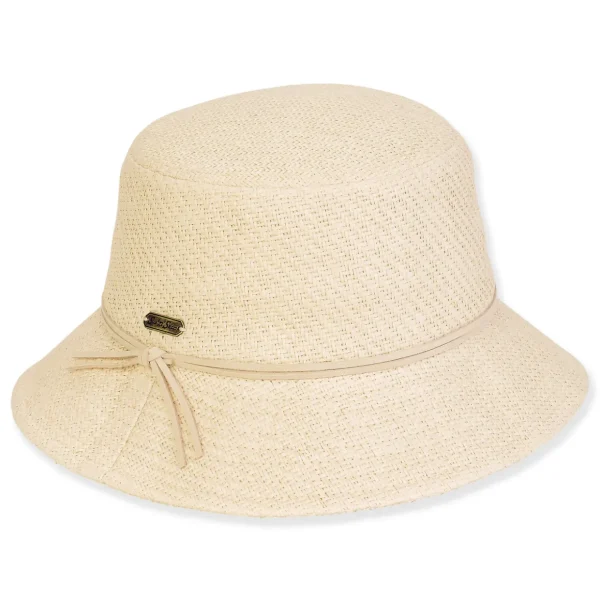 Women's Ecru, Paper Straw Bucket, Brim 2.75" | Sun N Sand | HH3375 A