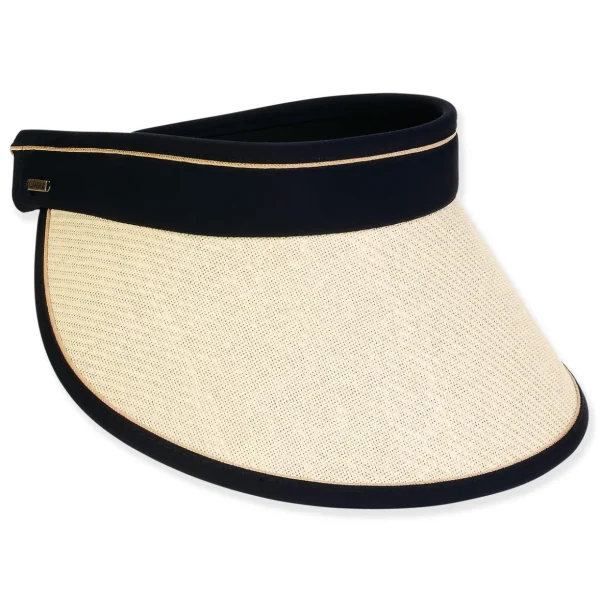 Women's Ecru, Paper Straw/Chinlon Visor, Brim 4.75" | Sun N Sand | HH3151 C