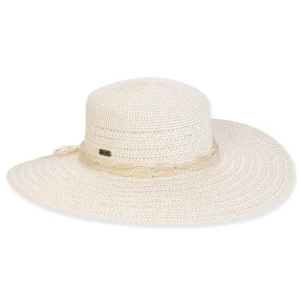 Women's Ecru, Paperbraid Flat Top Floppy, Brim 4.5" | Sun N Sand | HH3205 A