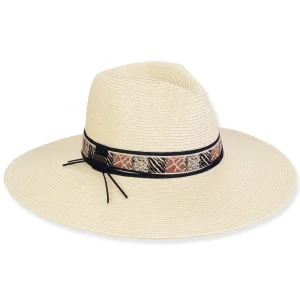 Women's Ecru, Paperbraid Safari, Brim 4" | Sun N Sand | HH3308 A