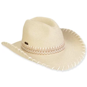 Women's Ecru, Paper/Poly Braid Western, Brim 3.5" | Sun N Sand | HH3295