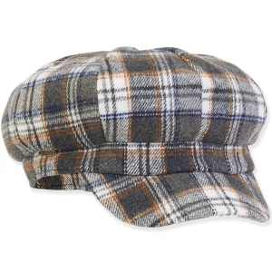 Women's Fashion Fabrics Plaid Satin Lining Newsboy | AD1477