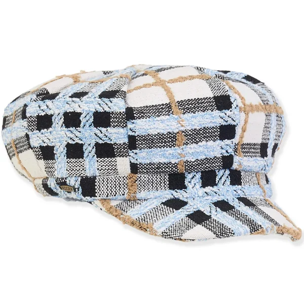 Women's Fashion Fabrics Plaid Elastic Back Newsboy | AD1478