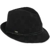 Women's Fashion Fabrics Wax Cord Trim Fedora | AD1458