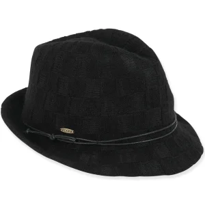 Women's Fashion Fabrics Wax Cord Trim Fedora | AD1458