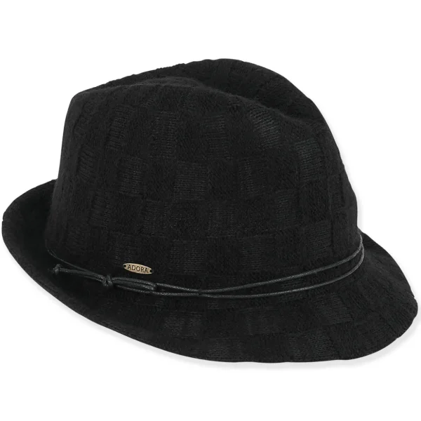 Women's Fashion Fabrics Wax Cord Trim Fedora | AD1458