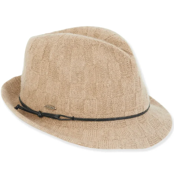 Women's Fashion Fabrics Wax Cord Trim Fedora | AD1458