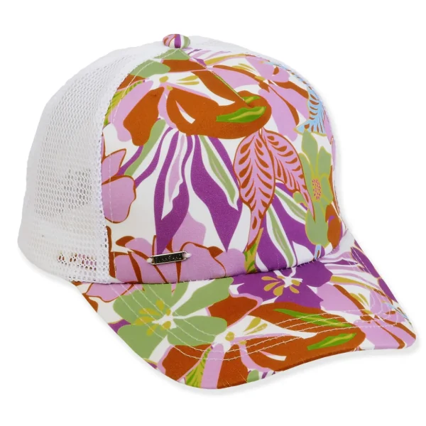 Women's Floral, Poly Trucker Cap, Brim 3" | Sun N Sand | HH3415